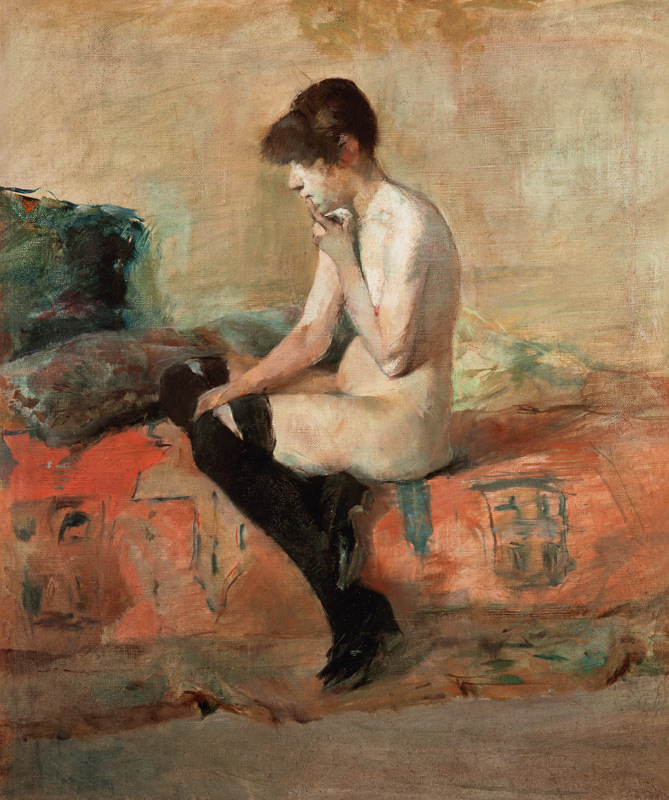 Étude d'une femme nue assise sur un divan à Henri de Toulouse-Lautrec