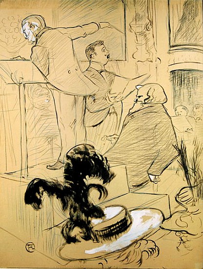 Ambroise Thomas (1811-96) at a rehearsal of his opera ''Francesca da Rimini'', 1896 (pen & ink and p à Henri de Toulouse-Lautrec