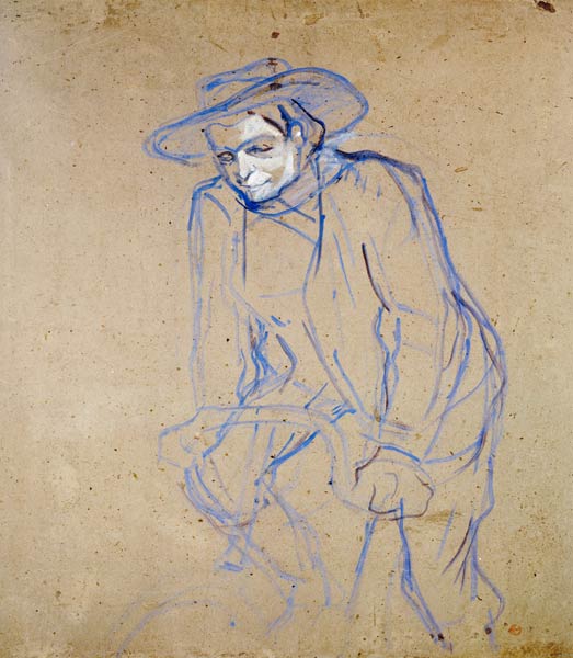 Aristide Bruant on a Bicycle à Henri de Toulouse-Lautrec