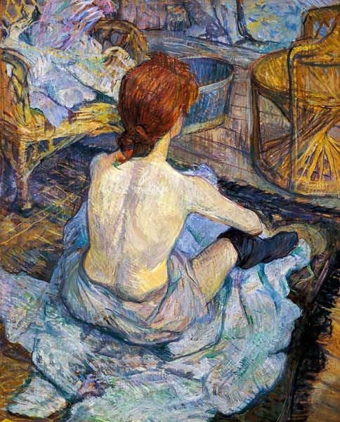 Femme à sa toilette - tableau de Henri de Toulouse-Lautrec en reproduction  imprimée ou copie peinte à l'huile sur toile