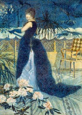 Madame Hector France, la femme de l'artiste, debout.