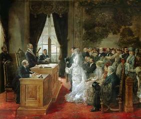 Le mariage des Mathurin Moreau dans l'hôtel de ville de Paris.