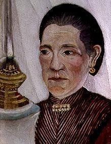 portrait de la deuxième femme de l'artiste avec la lampe