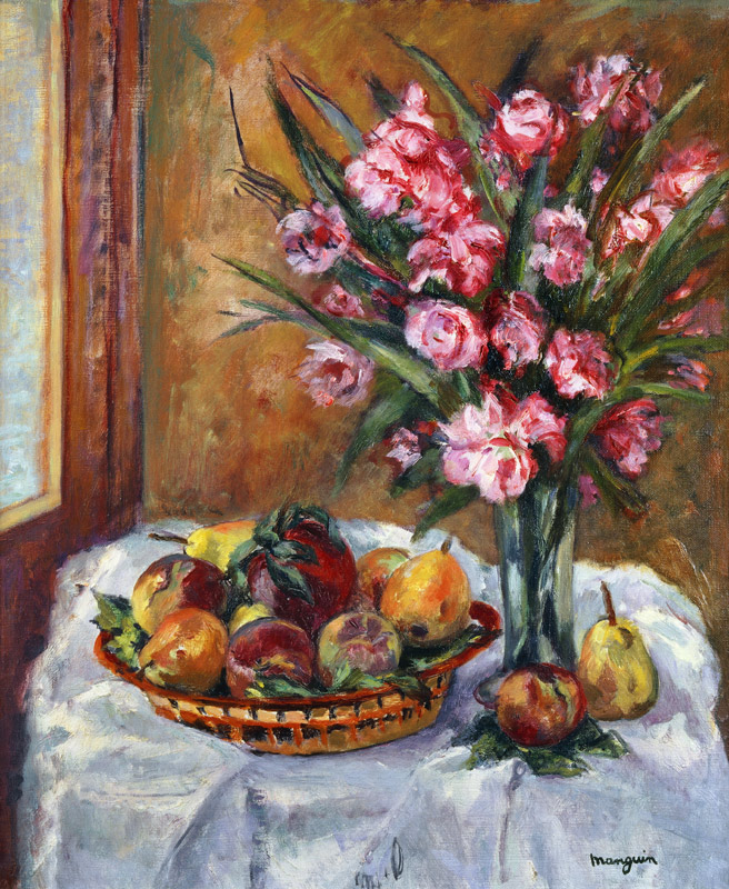 Oleander and Fruit; Lauriers Roses et Fruits, 1941 à Henri Manguin