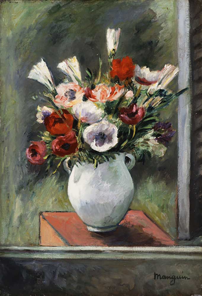 Anemones in a White Vase, 1917 à Henri Manguin