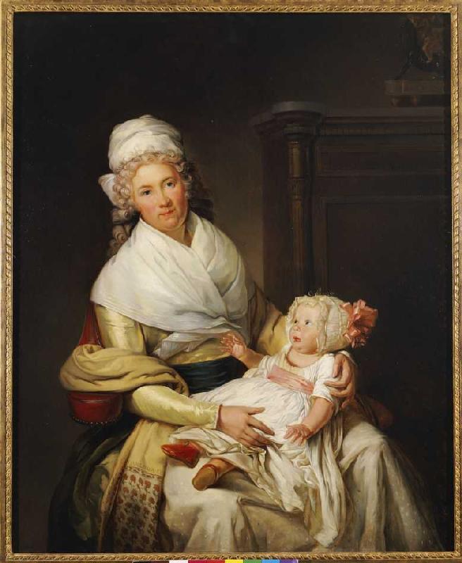portrait de Constantia Foster avec leur fils à Henri Pierre Danloux