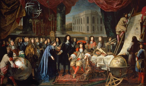Académie royale des Sciences devant Louis XIV à Henri Testelin