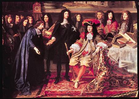 Jean-Baptiste Colbert (1619-83) Presenting the Members of the Royal Academy of Science to Louis XIV à Henri Testelin