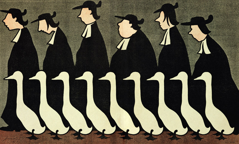 The Geese, anti-clerical caricature from ''L''Assiette au Beurre'', 17th May 1902 à Henri Gustave Jossot