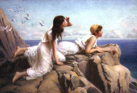 On the Cliffs à Henry Ryland
