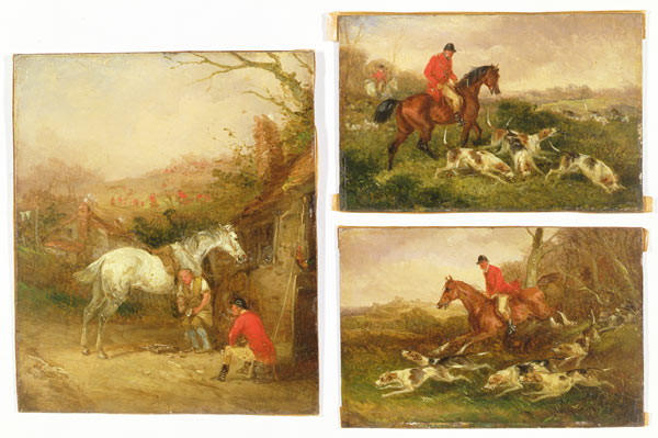 Shoeing, The Check and Gone Away à Henry Thomas Alken
