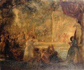 A Pastoral Play, 1899 (oil on canvas)