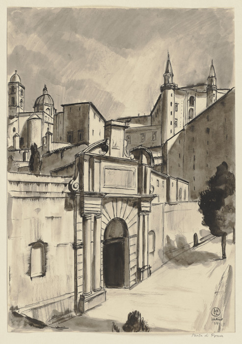 Die Porta Valbona in Urbino à Hermann Lismann