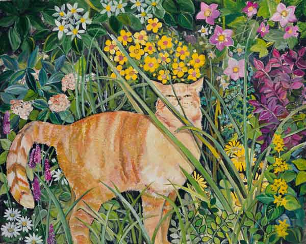 Cat and Long Grass, 1996  à Hilary  Jones