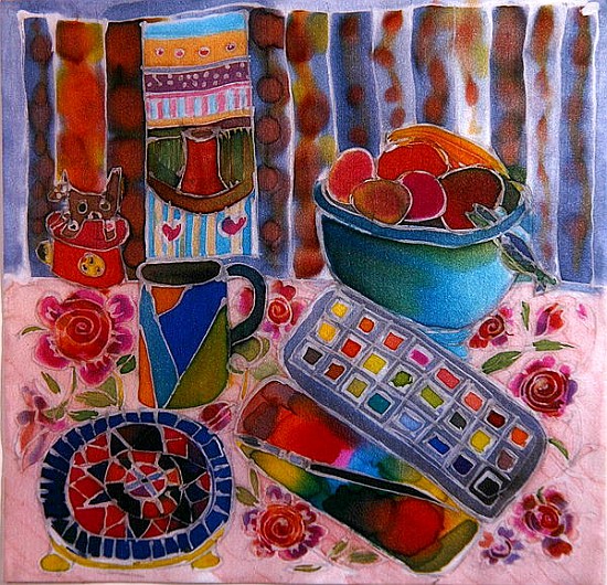 Artist''s Paintbox, 2006 (dyes on silk)  à Hilary  Simon