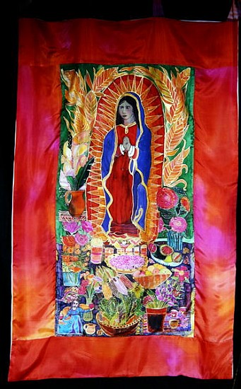 Celebration to the Virgin of Guadeloupe, 2005 (dyes on silk)  à Hilary  Simon