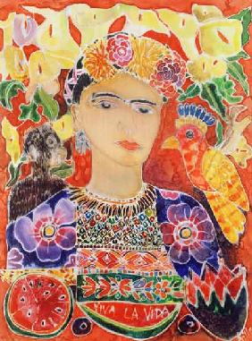 Frida Kahlo, 2002 (coloured ink on silk) 