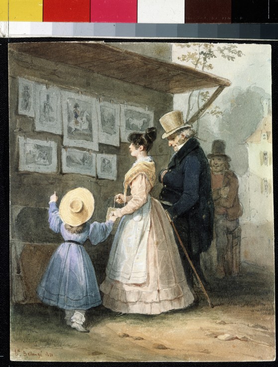 At the seller of engravings à Hippolyte Bellangé