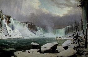 Panorama des Niagara-cas en hiver