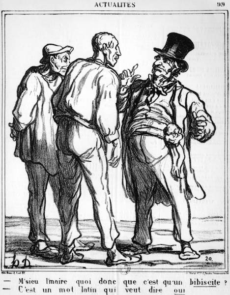 Cartoon about the plebiscite of 8th May 1870, from the Journal ''Le Charivari'' à Honoré Daumier