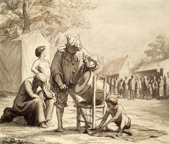 Acrobats at the Fair c.1865-69 à Honoré Daumier