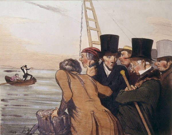 H.Daumier / Naufrage Telemaque / Litho. à Honoré Daumier