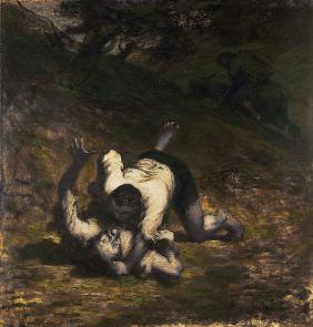 H.Daumier / Voleurs et l''ane 1858