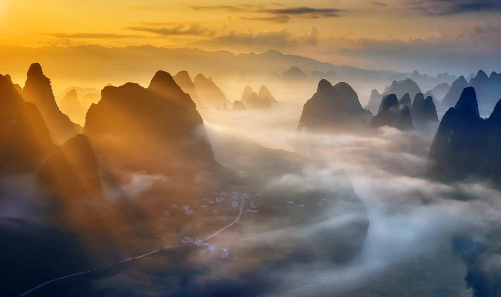 Yangshuo Sunrise à Hua Zhu