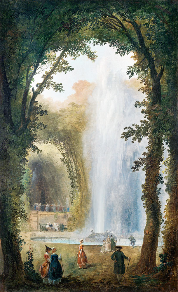 The fountain in the Grove of the muses at the Chateau de Marly à Hubert Robert