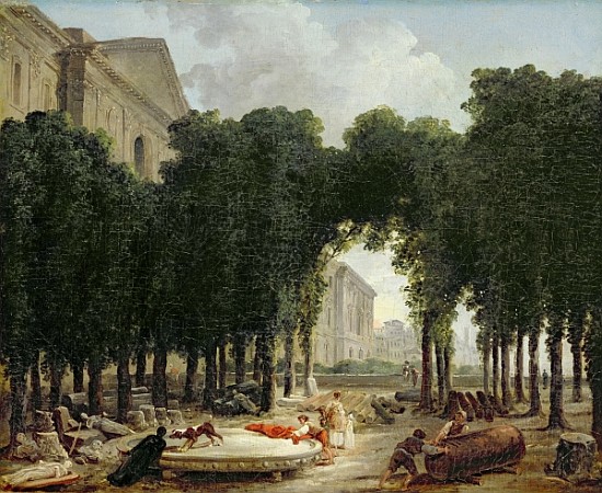 The Louvre and the gardens of the Infanta à Hubert Robert