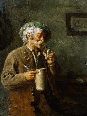 Le connaisseur (le vieux paysan avec la cruche de bière)