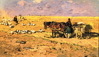 Troupeau d'oie en Hesse à Hugo Mühlig