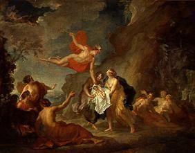 Mercure confie aux nymphes de Naxos le petit Bacchus