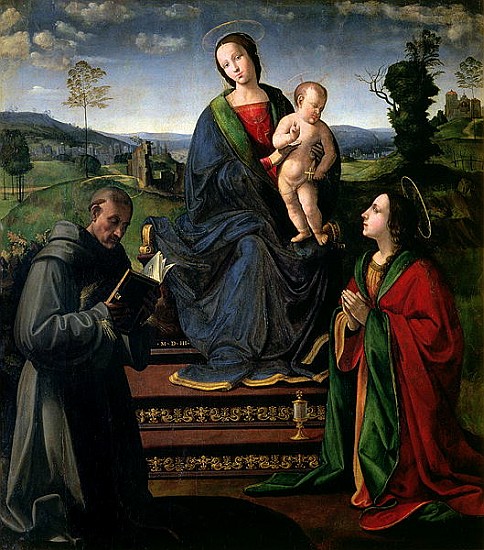 Madonna and Child with St. Francis of Assisi and St. Mary Magdalene à Il Ghirlandaio Ridolfo (Bigordi)