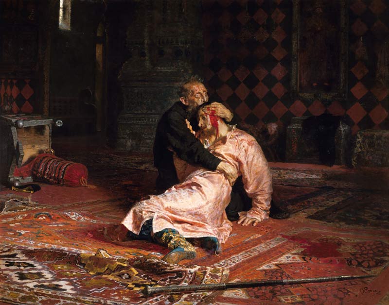 Zar Iwan le terrible avec son fils Iwan 16.Novembre 1581. 1885. à Ilja Efimowitsch Repin