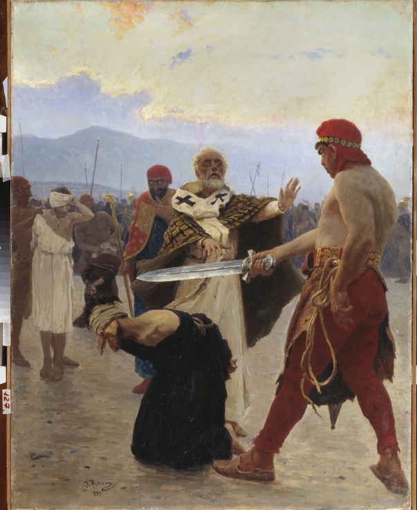 Saint Nicholas of Myra saves three innocents from death à Ilja Efimowitsch Repin