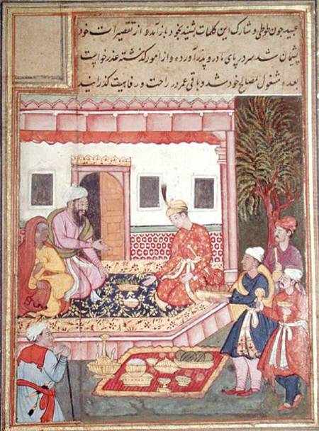 Courtiers Bringing Offerings of Fruit to a Prince à École indienne