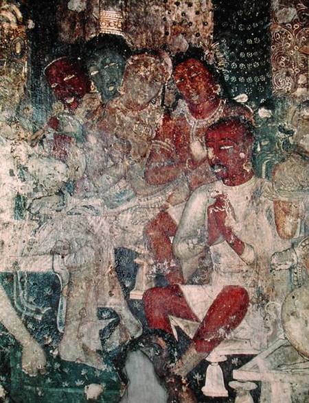Group of figures from the interior of Cave 16 à École indienne