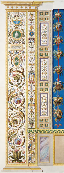 Panel from the Raphael Loggia at the Vatican, from 'Delle Loggie di Rafaele nel Vaticano', engraved à École picturale italienne