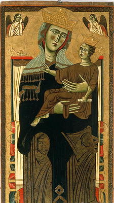 Madonna and Child (tempera on panel) à École italienne (13ème siècle)