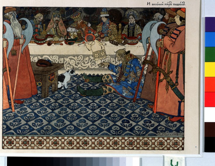 Illustration for the Fairy tale of the Tsar Saltan by A. Pushkin à Ivan Jakovlevich Bilibin