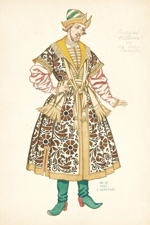 Costume design for the opera The Bride of Tsar by N. Rimsky-Korsakov à Ivan Jakovlevich Bilibin