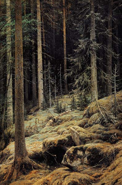 Shishkin / Forest Darkness / Painting à Iwan Iwanowitsch Schischkin