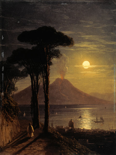 Vesuvius , Moonlit Night à Iwan Konstantinowitsch Aiwasowski