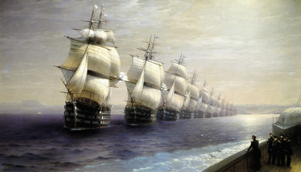 The Parade of Ships in 1849 à Iwan Konstantinowitsch Aiwasowski