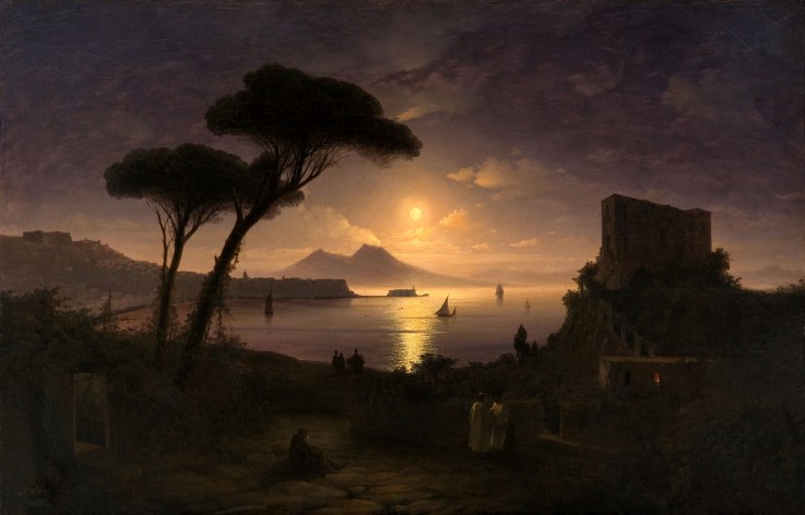 The Bay of Naples at Moonlit Night à Iwan Konstantinowitsch Aiwasowski