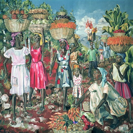Les Marchandes, 1961 (oil on canvas)  à Izabella  Godlewska de Aranda