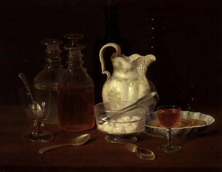 Still Life with Decanters à J. Rhodes