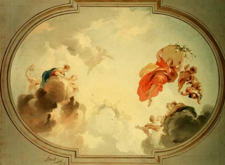 A Ceiling Design depicting the Apotheosis of Flora à Jacob de Wit