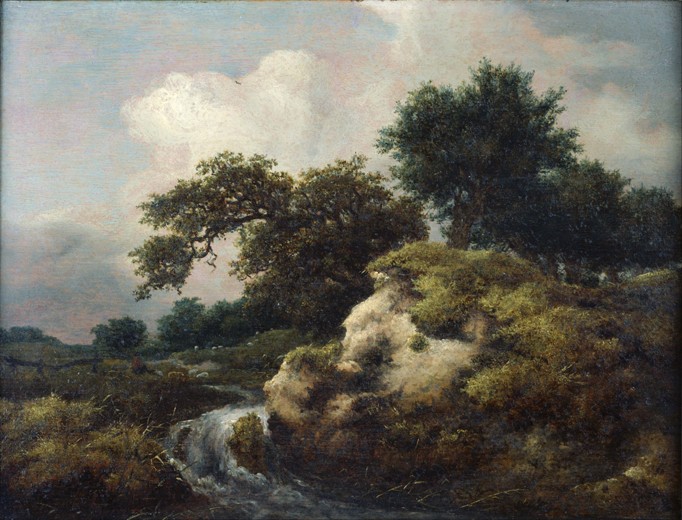 Landscape with Dune and Small Waterfall à Jacob Isaacksz van Ruisdael